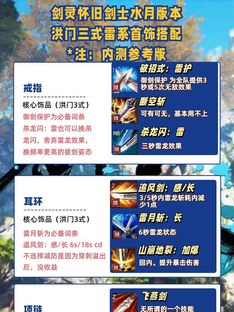《剑灵》亲儿子灵剑士技能分析（以拳师视角解读灵剑士的技能表现）